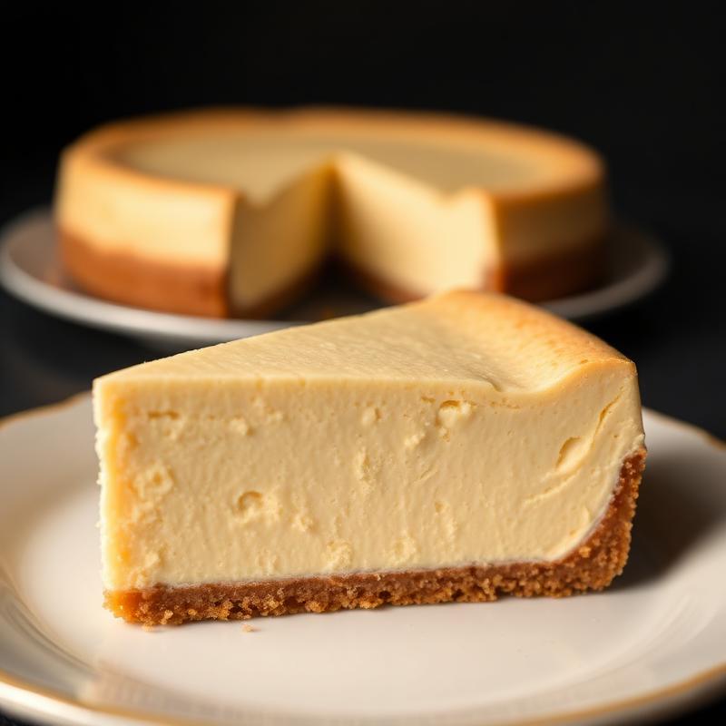 Freshly made cheesecake slice